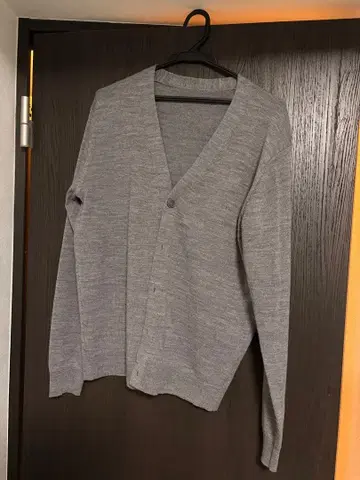 무인양품 그레이 L 사이즈 가디건 100% 울