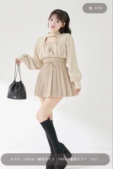 Darich 도킹 코르셋 플리츠 미니 원피스 IVO