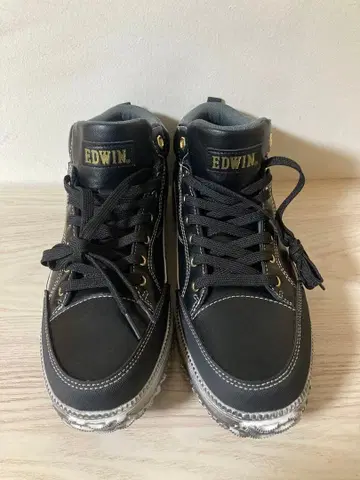 미사용 새상품 EDWIN 하이컷 스니커즈 블랙 26.5cm