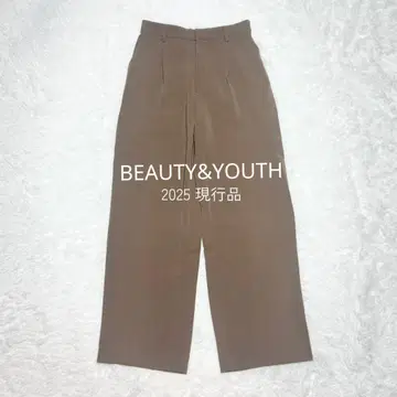 25년 새상품급 BEAUTY&YOUTH 턱 와이드 스트레이트 팬츠