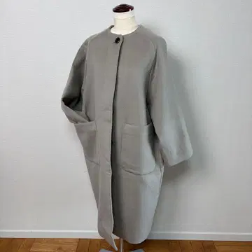 SLOBE IENA 그레이지 노카라 울 롱 코트