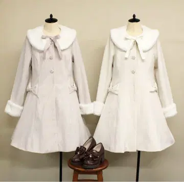 Amavel 펄 비쥬 버튼 3way 칼라 코트 핑크