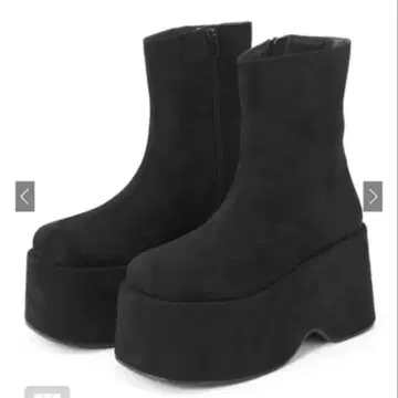 스웨이드 통굽 부츠 블랙 23.5cm