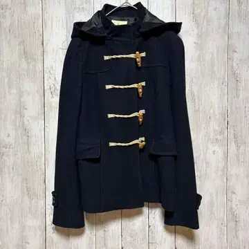 [ 하자품 ] 쿠미쿄쿠 블랙 블랙 더플 코트 [ M ]