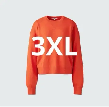 유니클로 C 스무스 코튼 크루넥 스웨터 3XL 오렌지 미사용 새상품