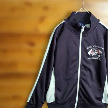 트랙 자켓 저리 적갈색 화이트 래글런 소매 일본풍 패턴 자수 캐주얼