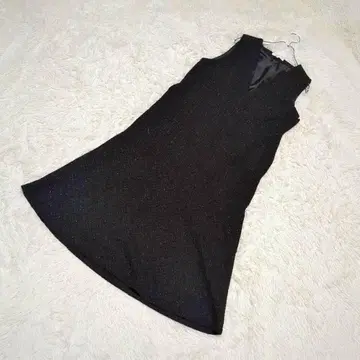 grove V넥 오버롤 스커트 라메 믹스 블랙 L