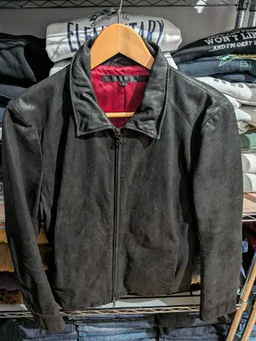 노아이디 싱글 라이더 자켓 가죽 자켓 스웨이드