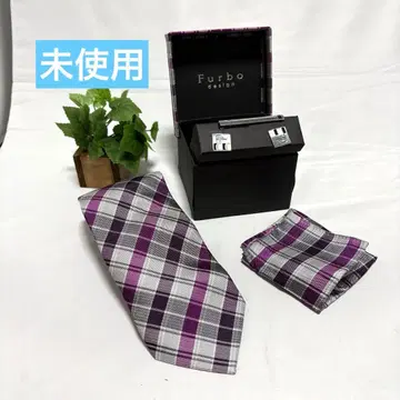 [ 미사용 ] Furbo 풀보 넥타이 넥타이핀 커프스 단추 실크