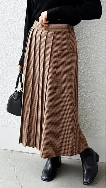 SHIPS any 체크 플리츠 롱 스커트