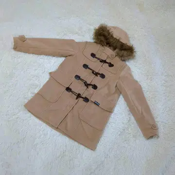 핑크라떼 더플 코트 베이지 계열 후드 부착 XS(150cm) 베이지