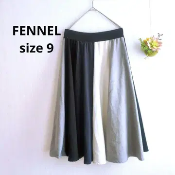 새상품급 페넬 FENNEL 스콧 클럽 이소재 절개 플레어 스커트 9호