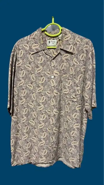빈티지 실크 페이즐리 무늬 반팔 셔츠 L 사이즈