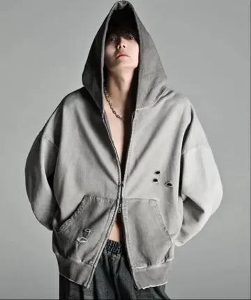 [ 새상품 ] ADRER 헤비 웨이트 빈티지 풀 집업 후드티 S 사이즈