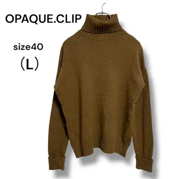 OPAQUE.CLIP 터틀넥 니트 L 브라운 울 혼방