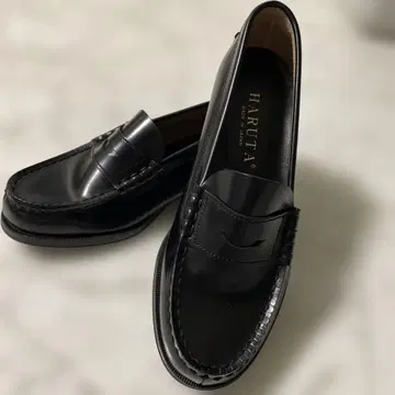 [ 미사용 새상품 ] HARUTA 블랙 가죽 로퍼