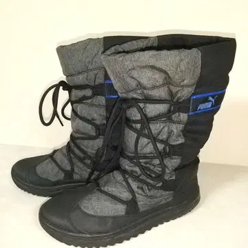 푸마 PUMA 스노우 부츠 다크 그레이 블랙 레이스업 23.5