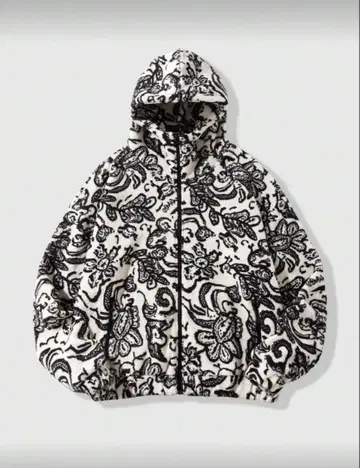 [ 컨디션 최상 ] [ 고품질 ] 플리스 자켓 꽃무늬 후드 부착