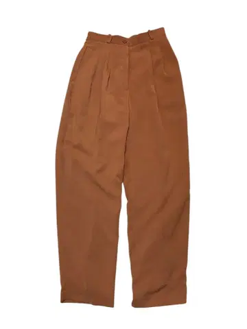 새상품급 브라운 오렌지 플리츠 와이드 팬츠 여성용 L 사이즈 상당