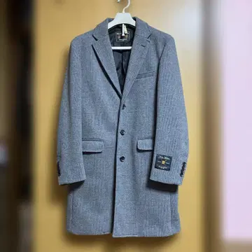 라이트온 백넘버 그레이 체크 무늬 체스터 코트