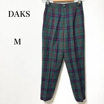 DAKS 닥스 캐주얼 슬랙스 팬츠 체크 무늬 M 상당 허리밴딩