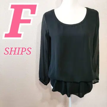 SHIPS 쉽스 블랙 긴팔 쉬폰 블라우스 F
