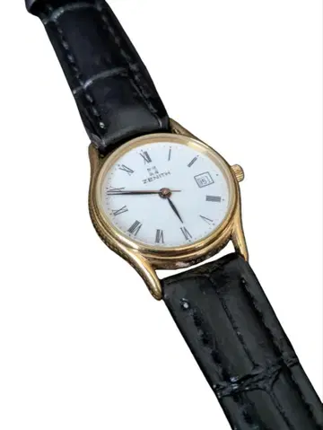 가동품 ZENITH 제니스 화이트 다이얼 여성용 손목시계