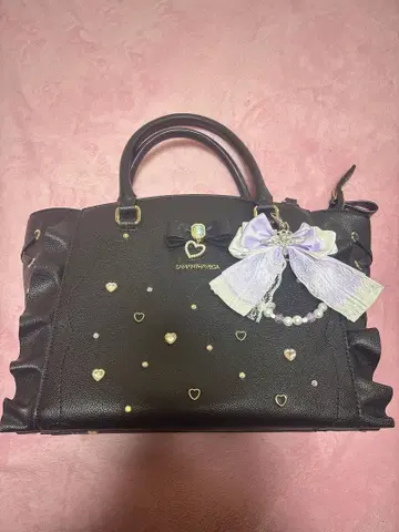 리본 포함 Samantha vega 프릴 토트 블랙