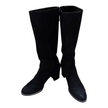 23구 네이비 가죽 롱 부츠