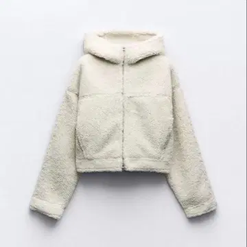 자라 아이보리 후드 부착 보아 자켓 아우터 자켓