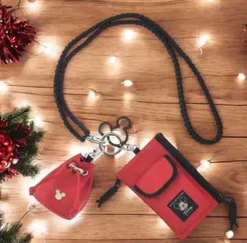 미키 미니 숄더백 카라비너 포함 레드 파라코드, 미사용 새상품!