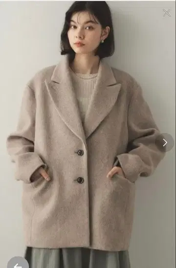 샤기 울 혼방 테일러드 코트