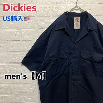 B390 [US 수입] 디키즈 반팔 워크 셔츠 네이비 계열 남성용 [M]
