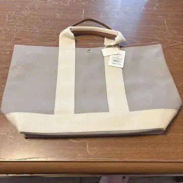 그레이 합성 피혁 토트백 빅