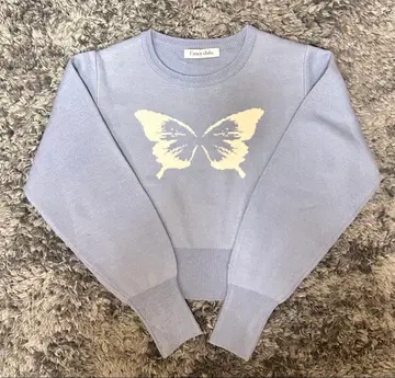 Fancy club 나비 모티브 니트 스웨터 긴팔