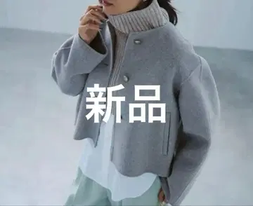 23구 울 리버 노카라 자켓 새상품