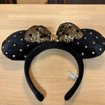 디즈니 미키 귀 머리띠 블랙과 골드