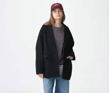 GU 지유 코지 멜톤 하프 코트 블랙 M