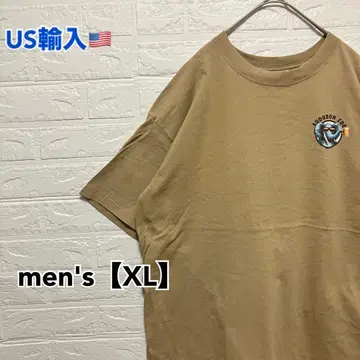 T565 [US 수입] 프린트 티셔츠 베이지 계열 men's [XL]