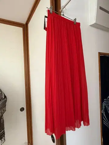 BEAUTY&YOUTH 레드 플리츠 스커트 프리 사이즈