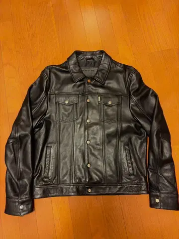 BALR. LEATHER TRUCKER JACKET L 사이즈