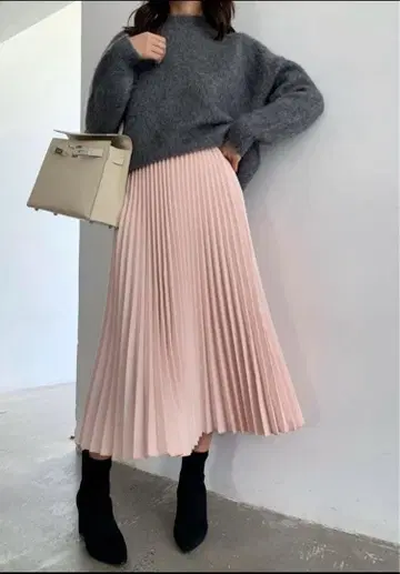 birthdaybash 미디 플리츠 스커트 PINK