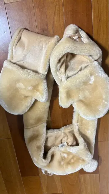 푸우 귀 달린 후드 장갑 포함