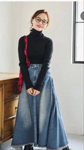 사이즈 데님 플레어 스커트 완판템