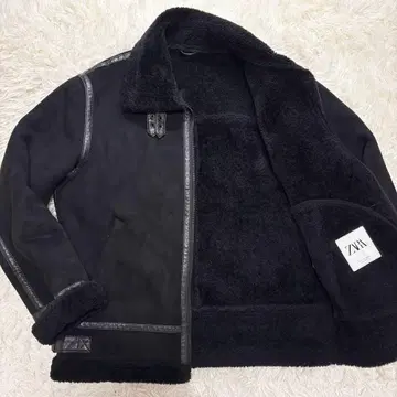 자라 B-3 무스탕 자켓 L 플라이트 봄버 보아