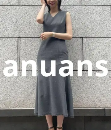 새상품급 anuans 슬리브리스 원피스 MEDIUM 차콜 그레이