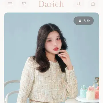 Darich 팬시 트위드 숏 자켓 - Free / IVO