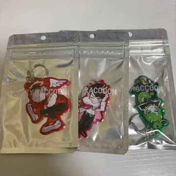 클레이지 라쿤 아크릴 키링 3개 세트 미개봉 새상품