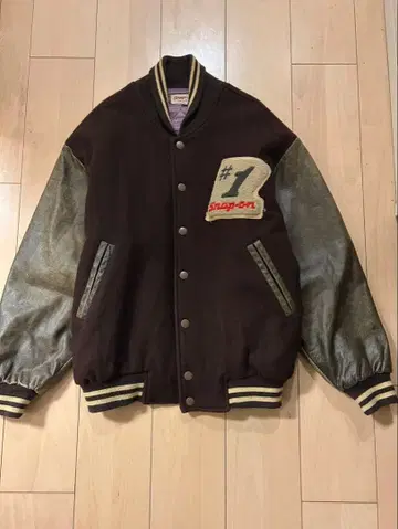 Snap-on 90s 바시티 자켓
