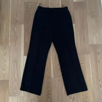 SLOBE IENA 핀턱 세미 플레어 팬츠 블랙